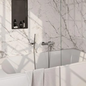 BRAUER Stripe Baddouche Thermostaatkraan - SET 03 - opbouw - wandhouder - staaf handdouche - doucheslang - chroom 5-CE-342