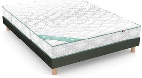 Set van matras voor gevoelige rug, 672 veren, stevig, zacht ligcomfort + bedbodem
