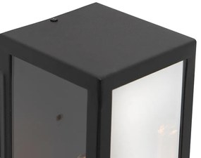 Moderne rechthoekige buiten wandlamp zwart met glas - Rotterdam Long Modern E27 IP44 Buitenverlichting