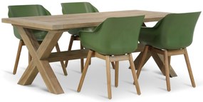 Tuinset 4 personen 200 cm Kunststof Groen Hartman Sophie