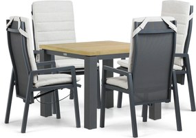 Tuinset 4 personen 909 cm Aluminium Grijs Lifestyle Garden Furniture Vivaro/Veneto