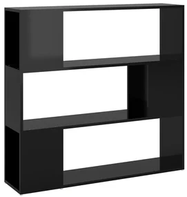 vidaXL Boekenkast/kamerscherm 100x24x94 cm hoogglans zwart