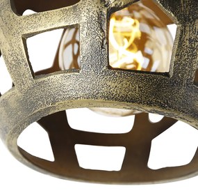 Industriële plafondlamp antiek goud - Bobby Industriele / Industrie / Industrial E27 rond Binnenverlichting Lamp