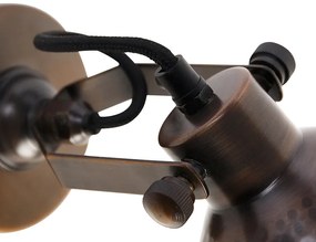 Industriële wandlamp brons met koper verstelbaar - Liko