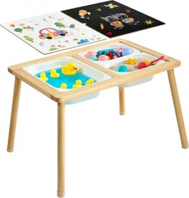 VEVOR Sensorische Tafel, 7-in-1 Activiteitentafel met Omkeerbaar, Dubbelzijdig Tafelblad, Opbergdozen & Antislipvoetjes, Speelzand- & Watertafel, voor Kinderen van 3-6 Jaar
