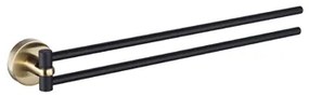 Eastbrook Catania messing handdoekbeugel draaibaar zwart mat en messing geborsteld
