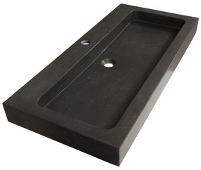 Sanituba Black Spirit wastafel basalt met kraangat 100cm