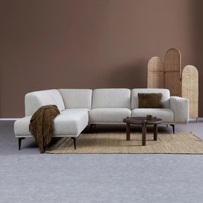 Moderne Hoekbank Beige Ottomane Links