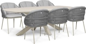 Tuinset 6 personen 240 cm Rope Zand/Beige Santika Furniture Santika