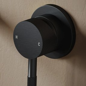 Saniclear Nero Curved inbouw wastafelkraan zwart mat