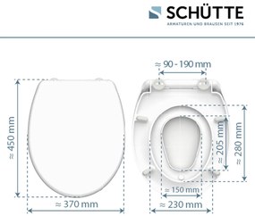 Schutte Isabeau dubbele toiletzitting met softclose en quick release wit glans