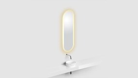 Clou Look at Me ovale spiegel met satijnrand en LED-verlichting 28x90cm