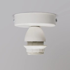 Moderne plafondlamp wit met zwarte kap 45 cm - Combi