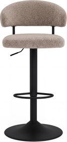 Mazzoni IRIS Latte Beige (stof Monza 60)/zwarte poot - GESTOFFEERDE BARKRUK VOOR KEUKEN/BAR