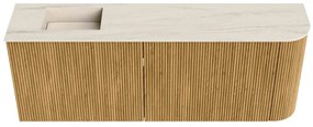 Mondiaz Joya DLux 110cm toiletmeubel ronding rechts oak met wastafel faye links zonder kraangat meli