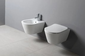 Sapho Avva wandbidet met overloop en kraangat wit