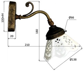 Sapho Vintage Bari wandlamp E14 40W brons