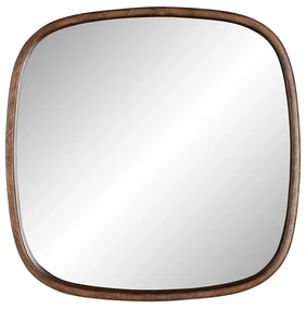 Vierkante Spiegel Donker Hout - 50x50cm