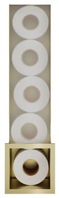 Hotbath &MORE Inbouw Reserverol Houder - 16x60x14cm - voor 6 rollen - Geborsteld messing PVD ST016BBP