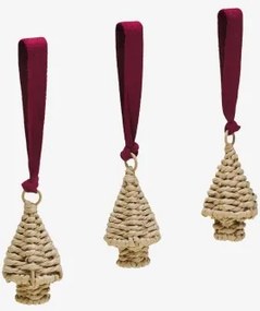 Kasven Set Van 3 Kerstversieringen Van Gevlochten Touw Rood – Bordeaux - Sklum