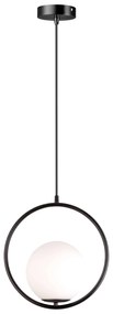 Plafondlamp Hangende Glazen Bol Wit Goud G110-1W BLACK WHITE