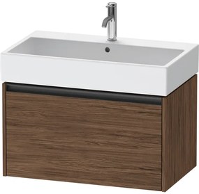 Duravit Ketho 2 wastafelonderbouwkast met 1 lade 78.4x46x44cm met greep antraciet donker noten mat K25077021210000