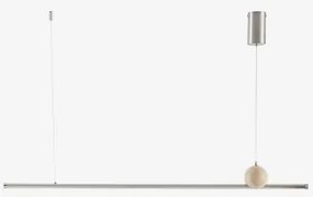 Led Lineaire Hanglamp 170 Cm Van Natuursteen En Ijzer Lanuvio Travertine - Sklum