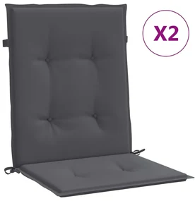 vidaXL Tuinstoelkussens 2 st 100x50x3 cm antraciet