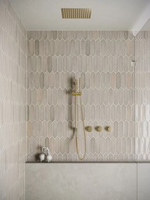 Saniclear Plus inbouw regendouche met inbouw douchekop 30x30cm, glijstang en staafhanddouche geborsteld messing - mat goud