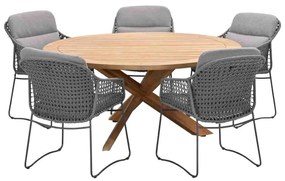 4 Seasons Moretti tuinset 6-delig - Prado tuintafel Ø160 cm