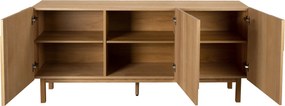 Eiken Dressoir Met 3D Vormen - 160x40x75cm.