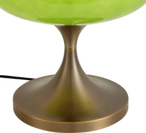 Retro tafellamp donker brons met groene glazen kap 31cm - Glaze