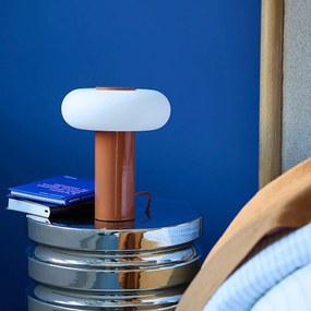 Tafellamp in ijzer en opaline H25,6 cm, Omer