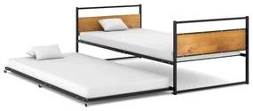 vidaXL Bedframe uitschuifbaar metaal zwart 90x200 cm