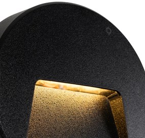 Set van 2 buiten wandlampen zwart rond incl. LED IP65 - Gem Modern IP65 Buitenverlichting
