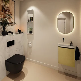 Mondiaz Ture DLux toiletmeubel 40cm oro met wastafel opalo links zonder kraangat