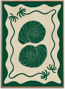 Ingelijste digitale print Green Seashell Stories