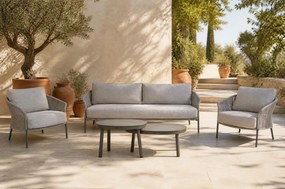 Stoel en Bank Loungeset 5 personen Rope Grijs  4 Seasons Outdoor Florence/Livo