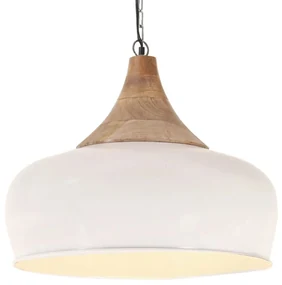 vidaXL Hanglamp industrieel E27 45 cm ijzer en massief hout wit