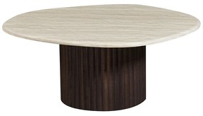 Organische Salontafel Travertin Walnoot - 80 X 70cm.