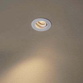 Moderne inbouwspot wit draai- en kantelbaar IP44 - Chuck