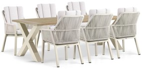 Tuinset 6 personen 240 cm Aluminium/rope Taupe Lifestyle Garden Furniture Verona/Cardiff