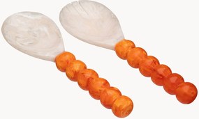 Handgemaakte saladebesteksetset Copper Dawn van hars