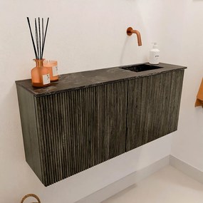 Mondiaz Joya DLux 90cm toiletmeubel shadow met wastafel faye rechts zonder kraangat lava