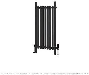 Eastbrook Lambourne horizontale radiator 55x120cm 837W zwart mat