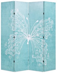 vidaXL Kamerscherm inklapbaar vlinder 160x170 cm blauw