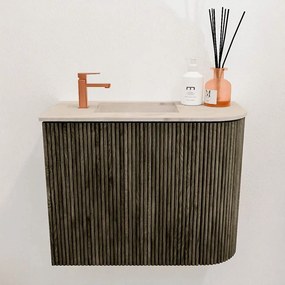 Mondiaz Joya DLux 50cm toiletmeubel ronding rechts shadow met wastafel faye links 1 kraangat frappe