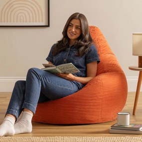 Cloudy Cord Zitzak Stoel - Terracotta