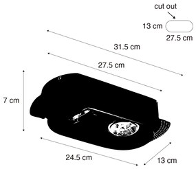 Afgeronde inbouwspot zwart GU10 70mm 2-lichts - Hubs Modern GU10 ovaal Binnenverlichting Lamp