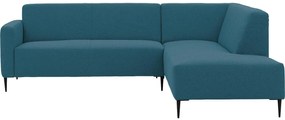 Goossens  Key West blauw, stof, 2,5-zits, modern design met ligelement rechts